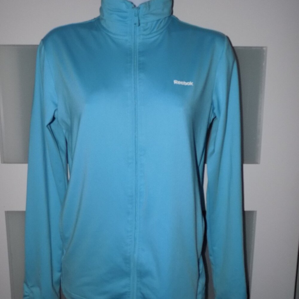 REEBOK Playdry Athletic Jacket Full-Zip Light Blue Size XS Women's NWOT